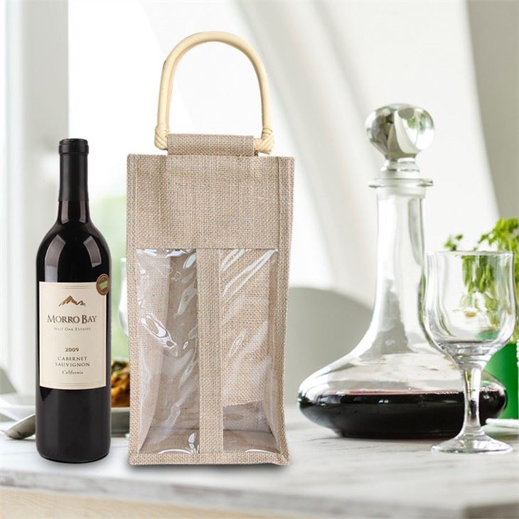 Double Drink Bottle Jute Bag